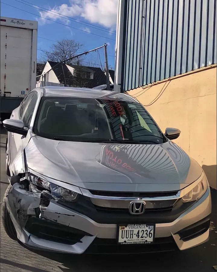 Gray Honda before repair