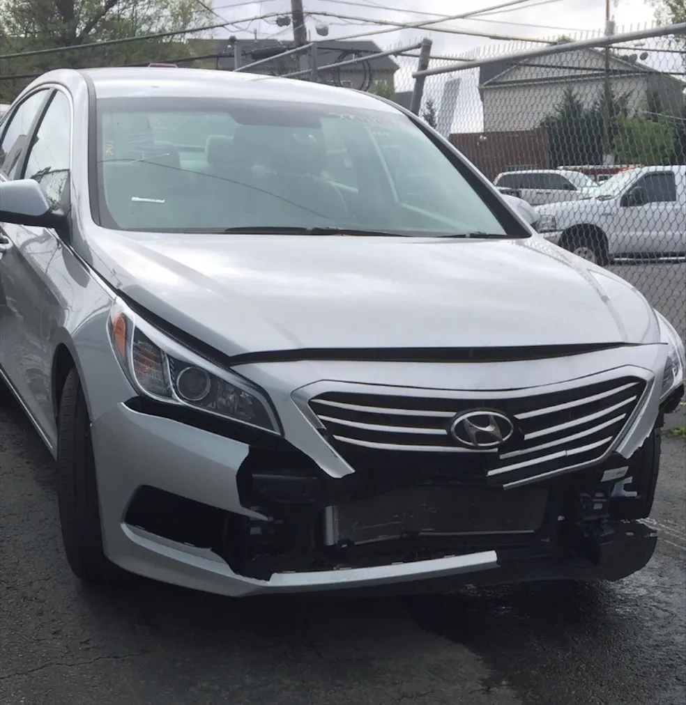 Gray Hyundai before repair